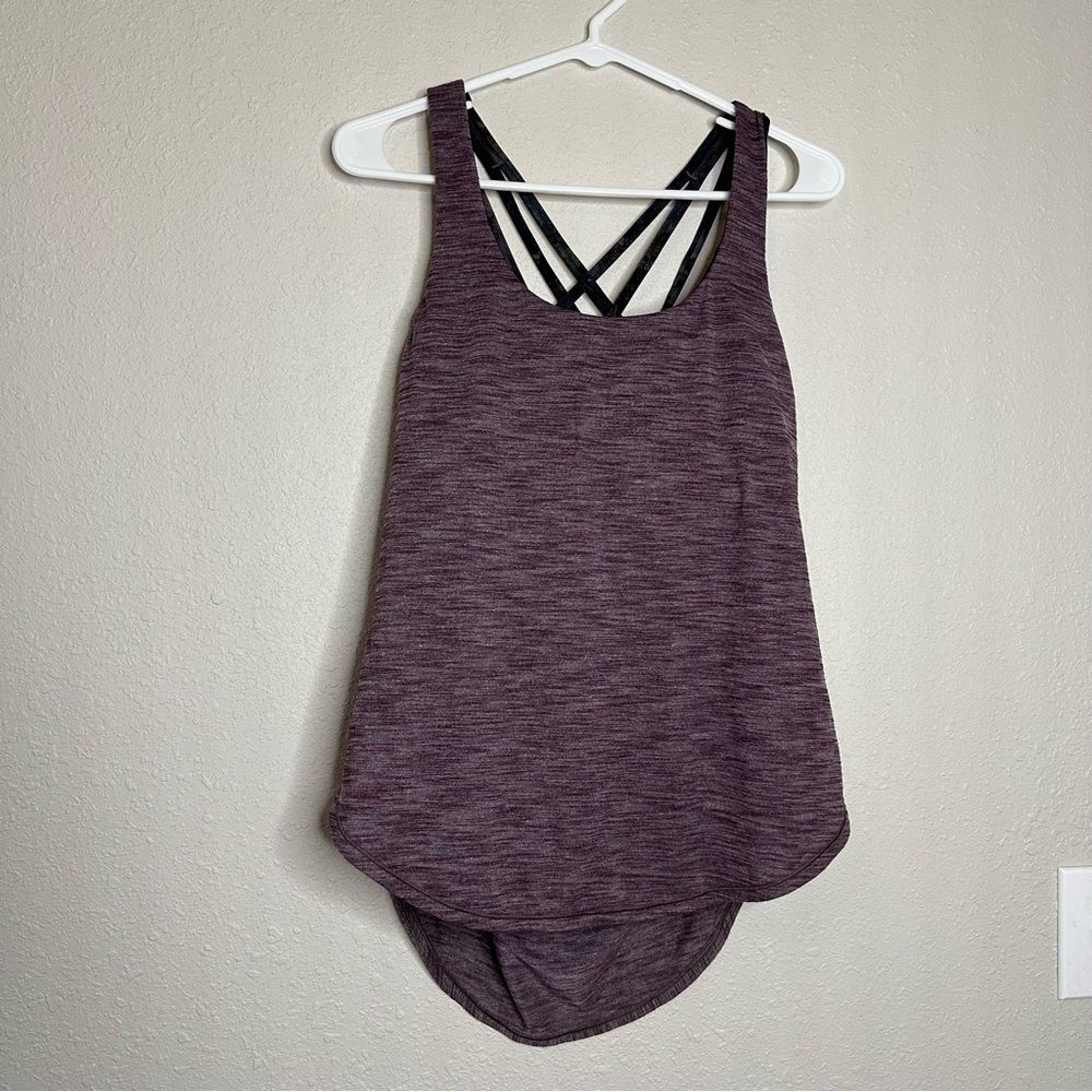 Lululemon Free to be Serene Tank Top Heathered Black Cherry Radiant Multi
